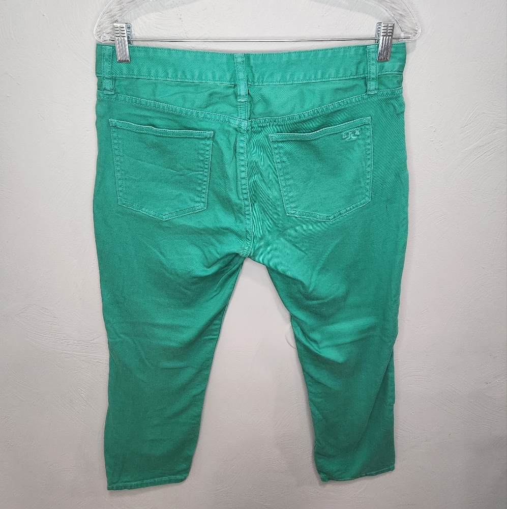 Tory Burch• Green cropped skinny jean. Sz 30 (A90) - Picture 5 of 9